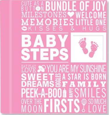 Baby Steps- Baby's First Year Album in Pink