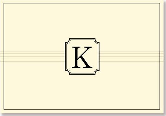 Monogram Note Cards: K (Stationery, Boxed Cards)