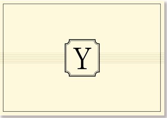 Monogram Note Cards: Y (Stationery, Boxed Cards)
