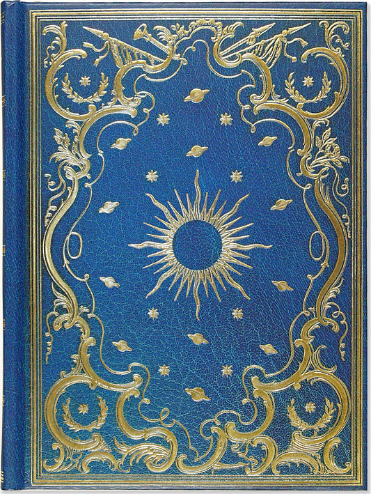 Celestial Blue and Gold Embossed Paper Bound Journal (6" x 8")