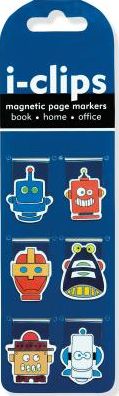 Robots i-Clips Magnetic Page Markers (Set of 6 Magnetic Bookmarks)