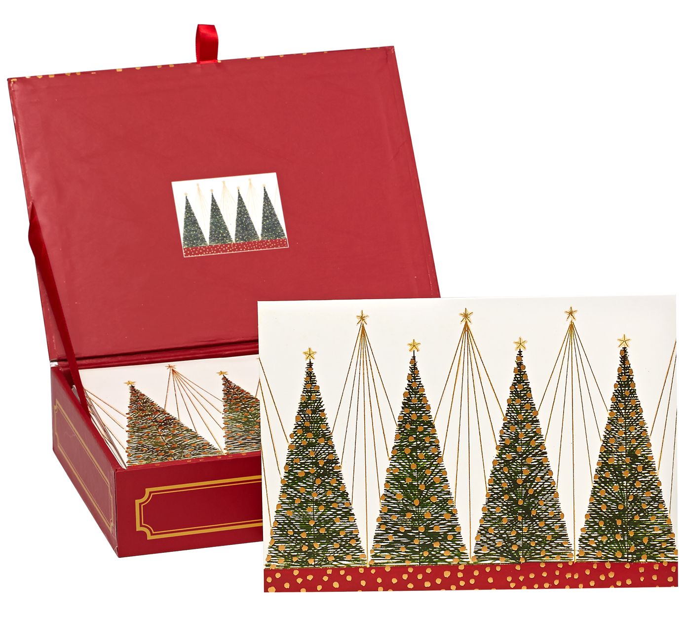 Evergreens In Starlight Christmas Boxed Card