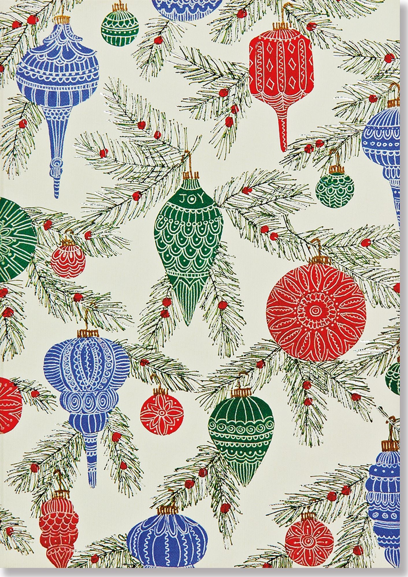 Evergreen Ornaments Christmas Boxed Card