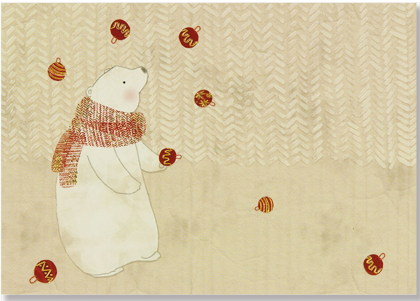 Juggling Polar Bear Christmas Boxed Card