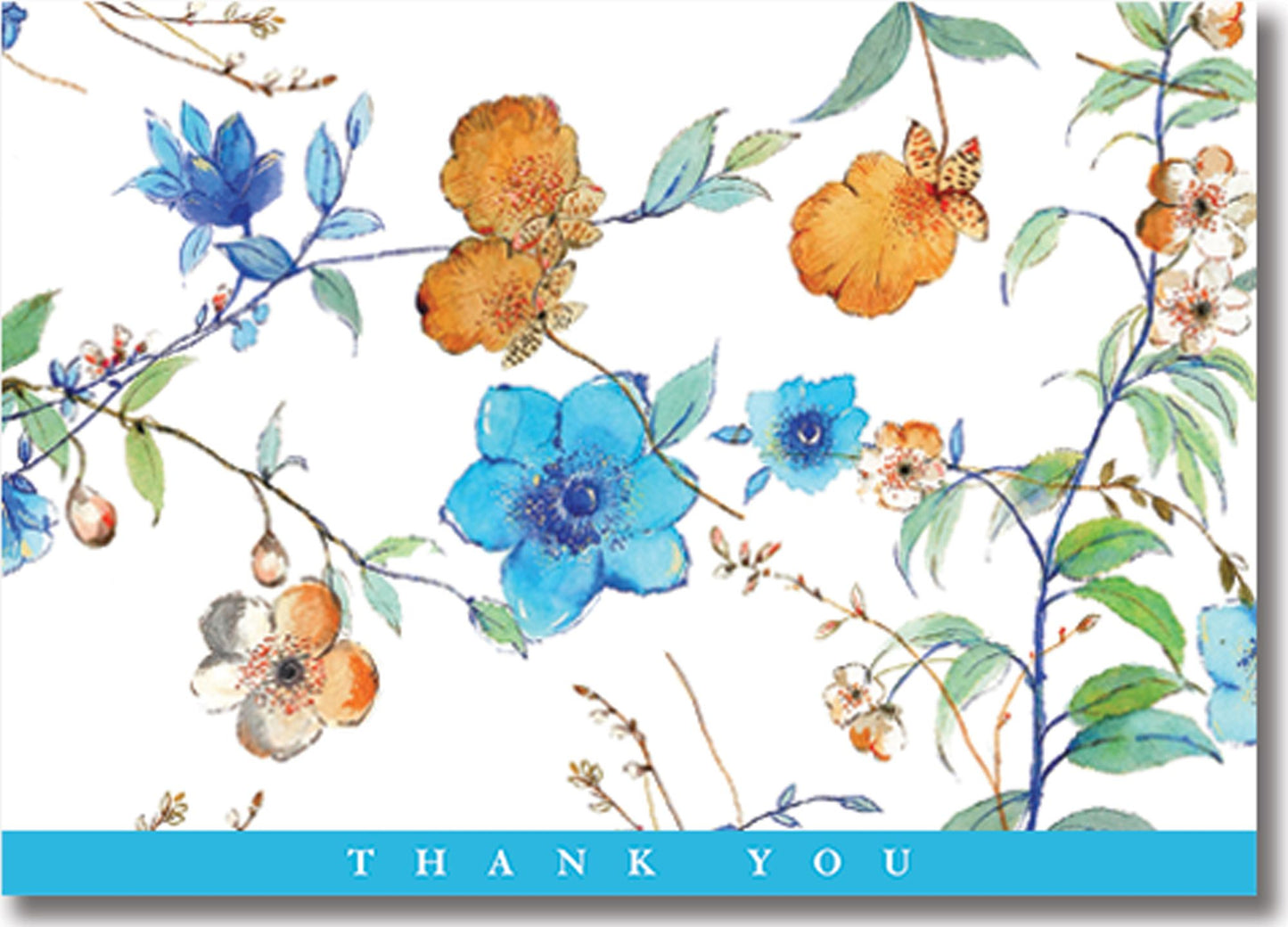 Asian Floral Thank You Notes Set of 14