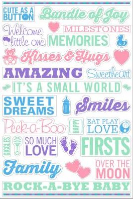 Baby's Room Peel & Stick Wall Decal Set (32 Removable Vinyl Wall Decals)