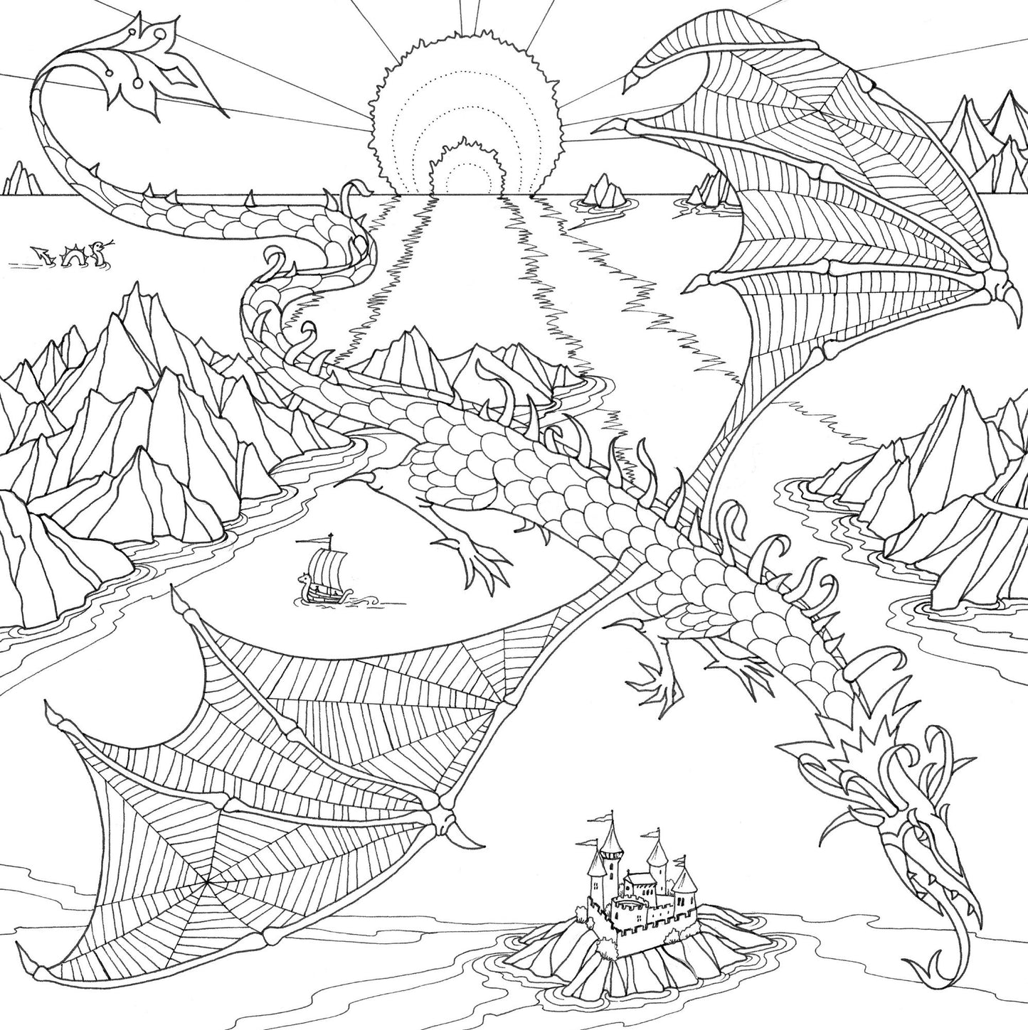 Dragons Artists' Coloring Book