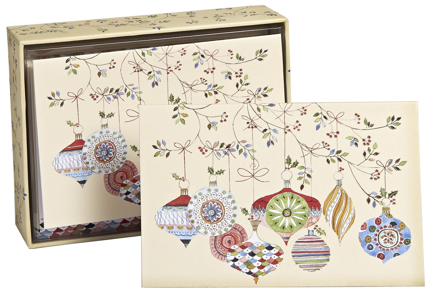 Watercolor Ornaments Christmas Boxed Card