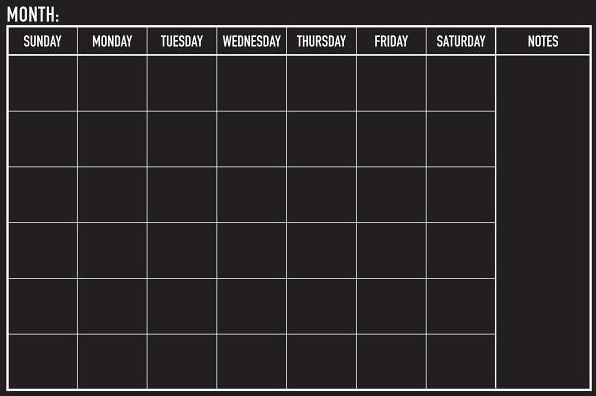 Vinyl Peel-And-Stick Chalkboard Calendar