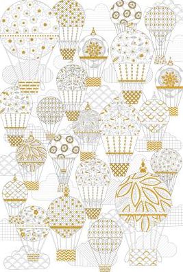 Adult Coloring Poster - Hot Air Balloons