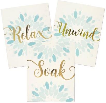 Bathroom Art Prints (Ready to Frame. Set of 3 Prints.)
