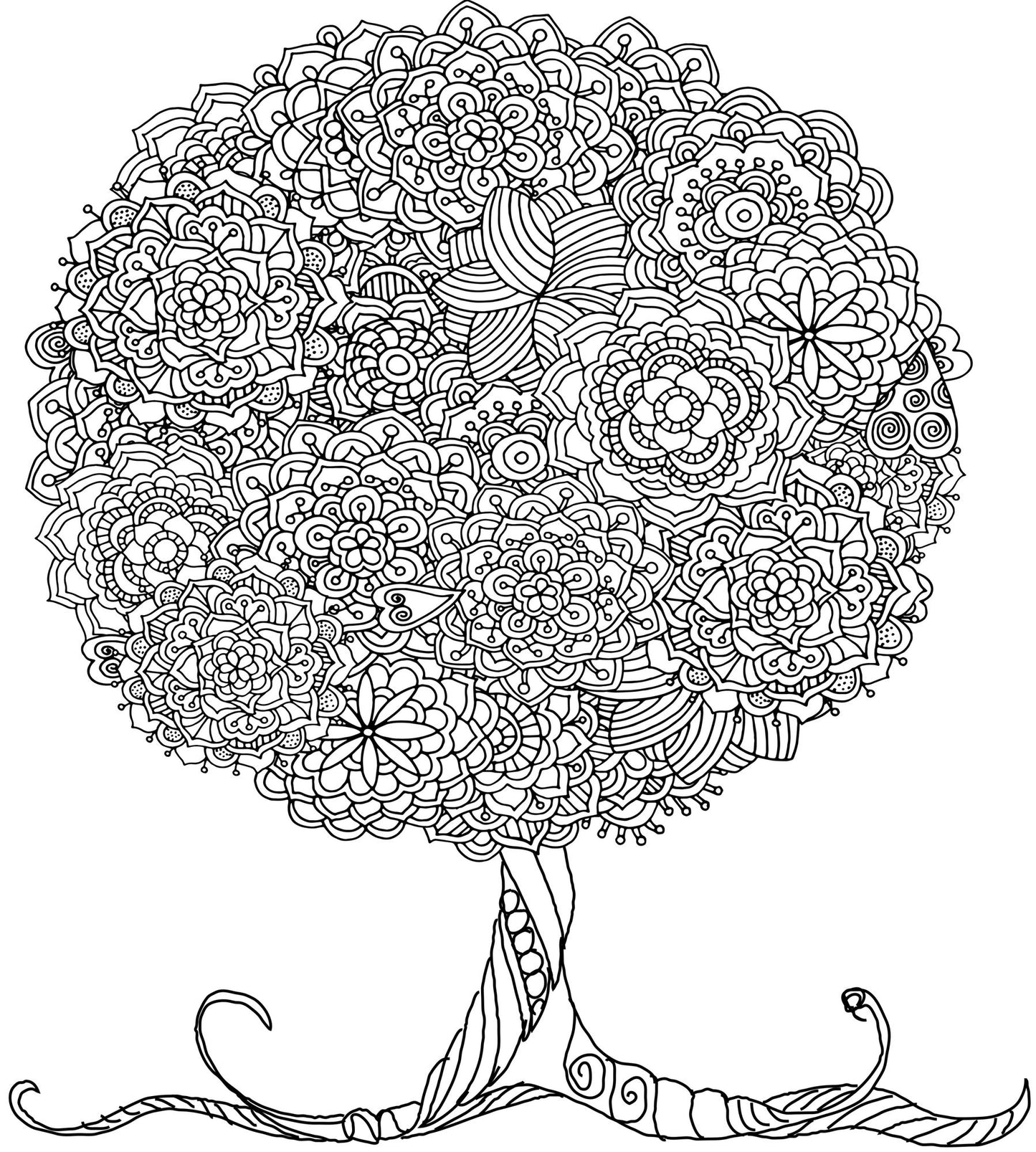 Tranquil Trees Adult Coloring Book (31 stress-relieving designs)