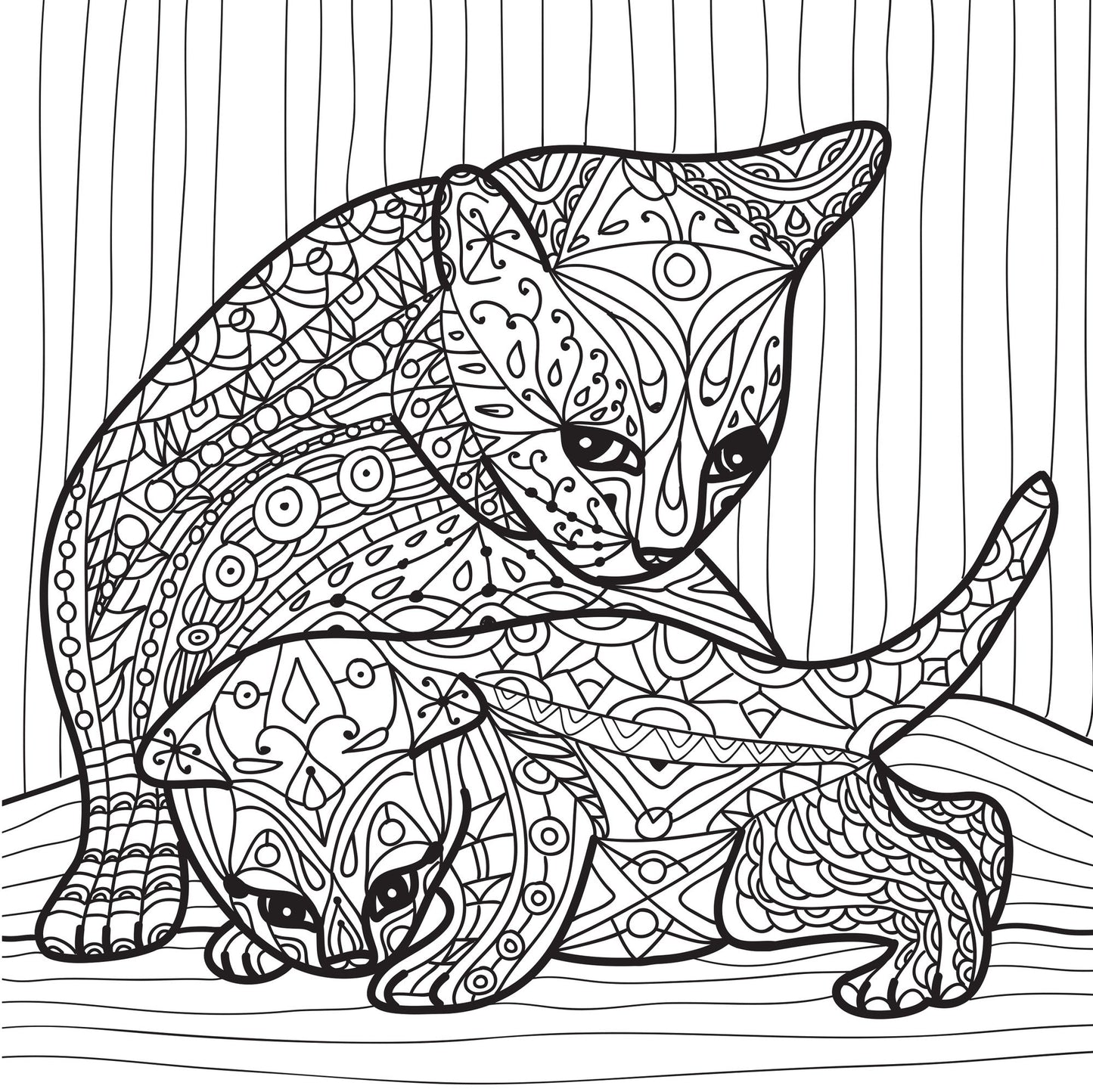 Cool Cats Adult Coloring Book (31 Stress-Relieving Designs)