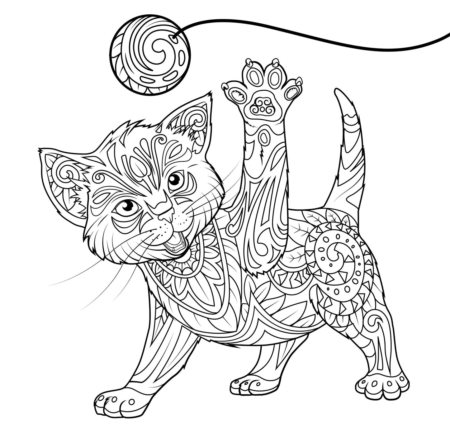 Cool Cats Adult Coloring Book (31 Stress-Relieving Designs)