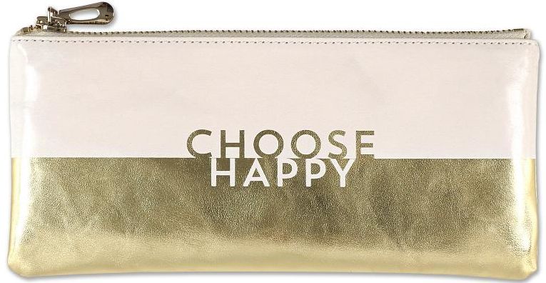 Choose Happy Pencil Pouch (Accessories Case, Faux Leather)