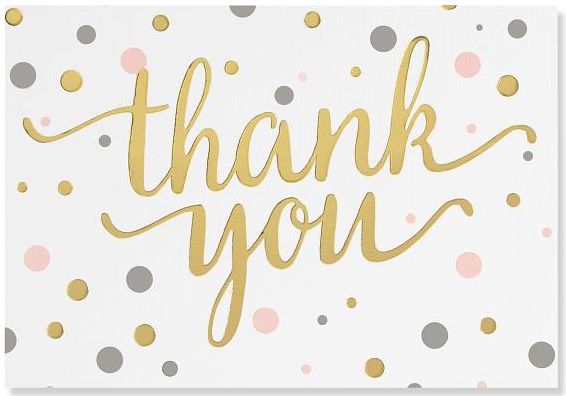 Pink and Gold Dots Thank You Notes