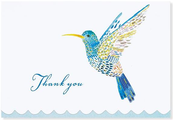 Watercolor Hummingbird Thank You Notes