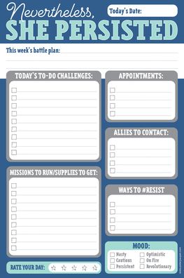 Nevertheless, She Persisted Note Pad (Daily Planner, List Pad)