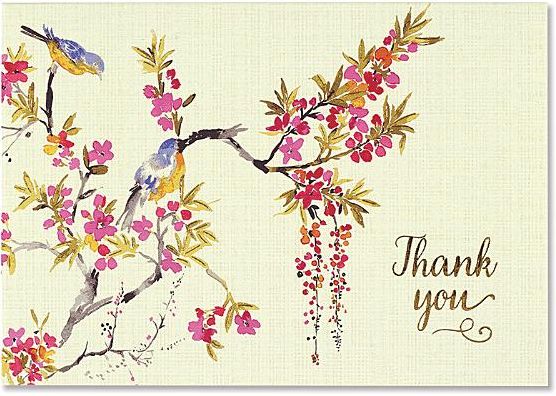 Blossoms and Bluebirds Thank You Notes