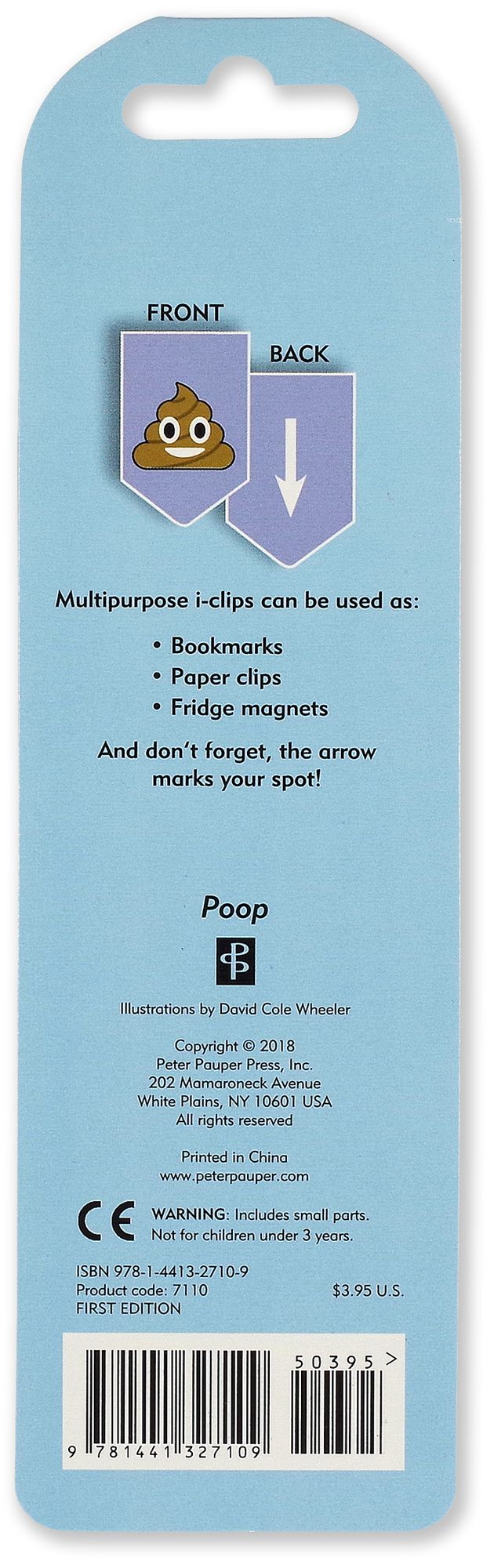 POOP EMOJI ICLIPS - MAGNETIC BOOKMARKS