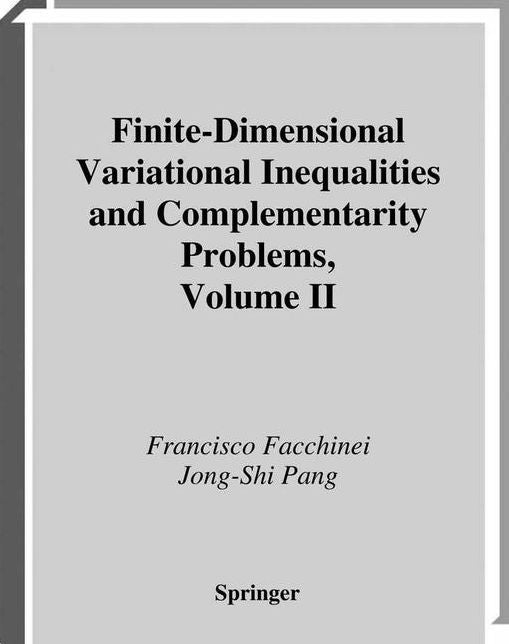 Finite-Dimensional Variational Inequalities and Complementarity Problems