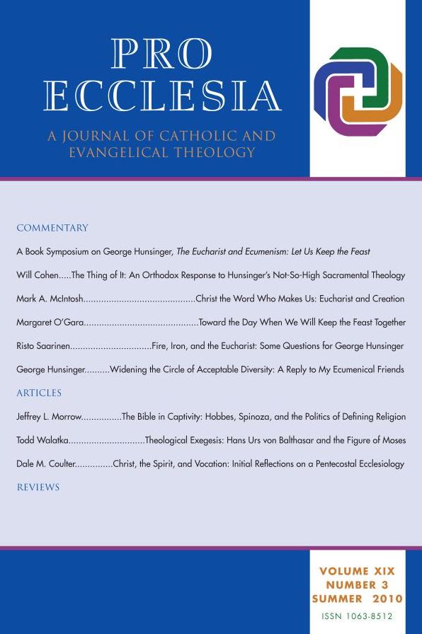 Pro Ecclesia Vol 19-N3: A Journal of Catholic and Evangelical Theology