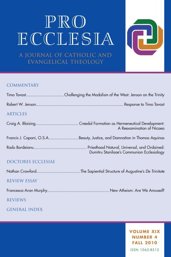 Pro Ecclesia Vol 19-N4: A Journal of Catholic and Evangelical Theology