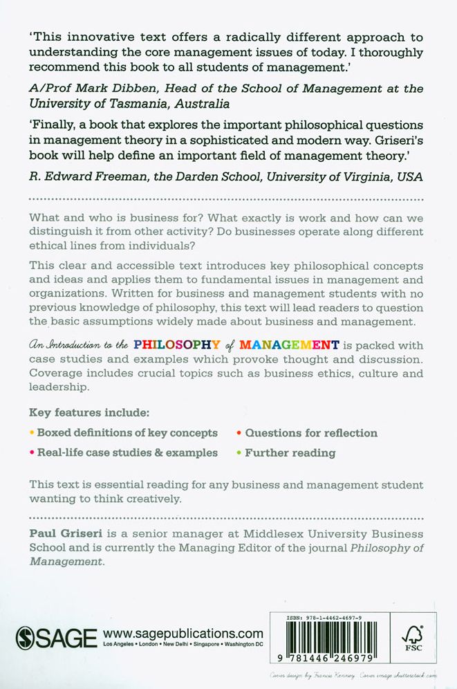 An Introduction to the Philosophy of Management