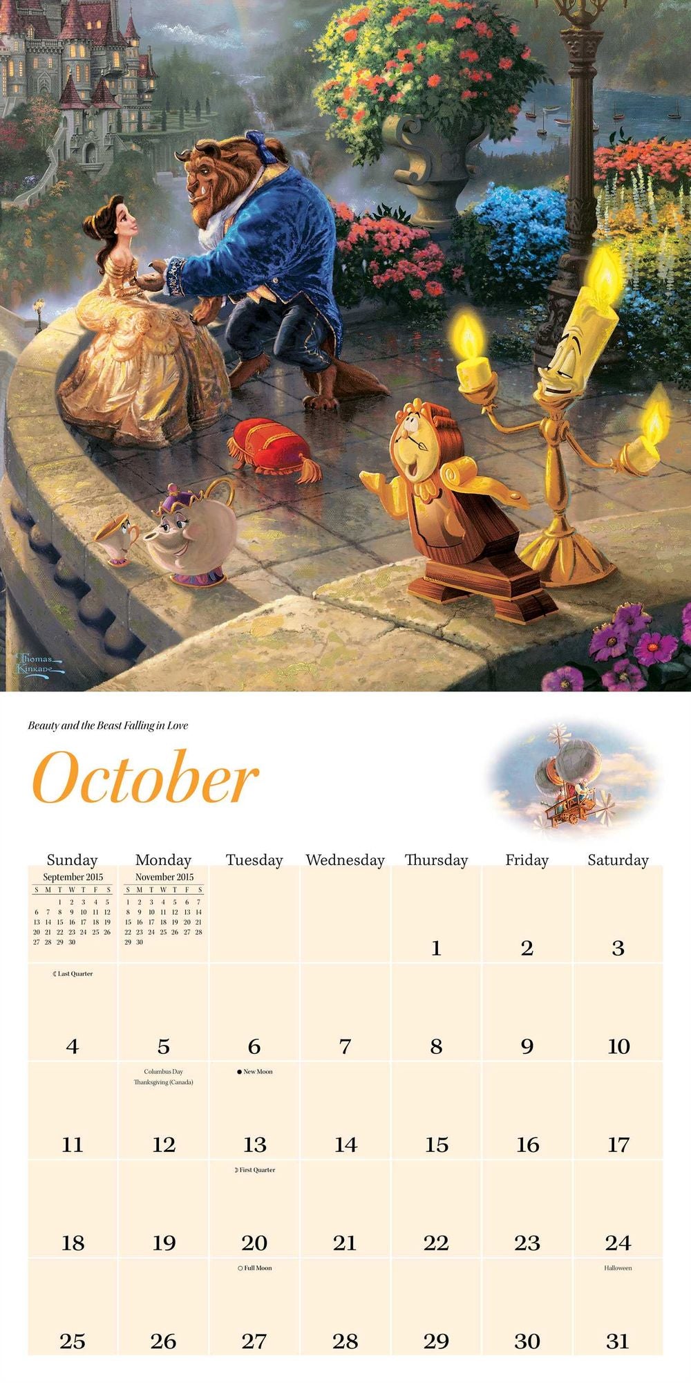 2015 Thomas Kinkade: The Disney Dreams Collection Wall Calendar