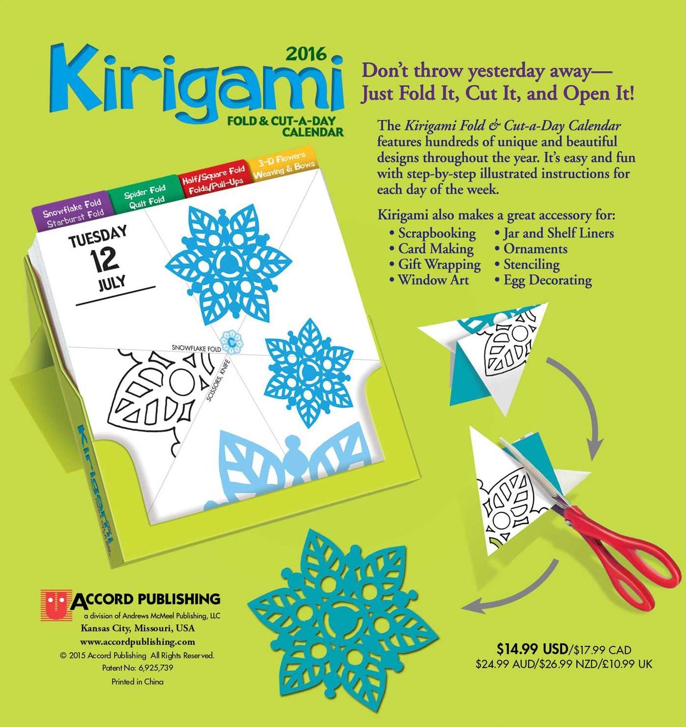 2016 Kirigami Fold & Cut-A-Day Day-to-Day Calendar