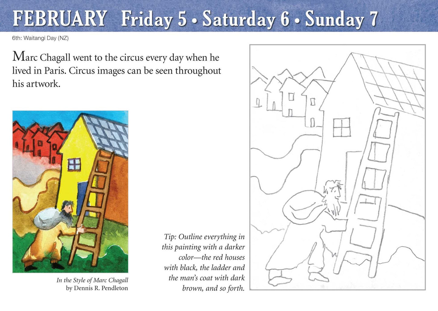 2016 Watercolor Day-to-Day Calendar