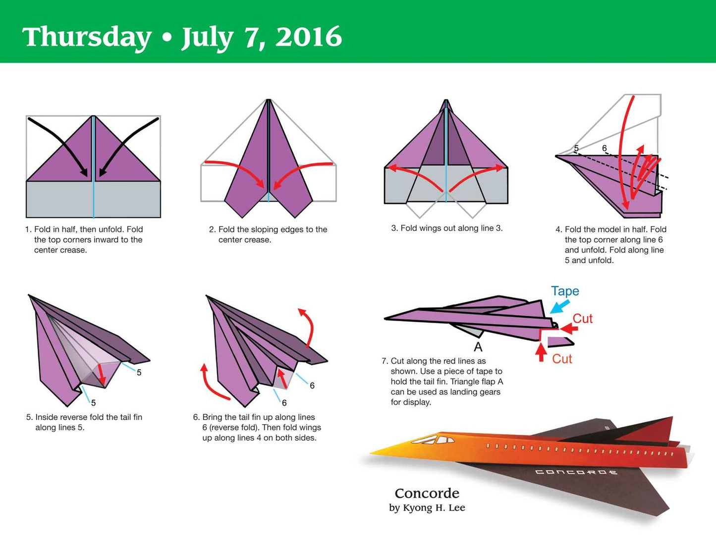 2016 Paper Airplane Fold-a-Day Day-to-Day Calendar