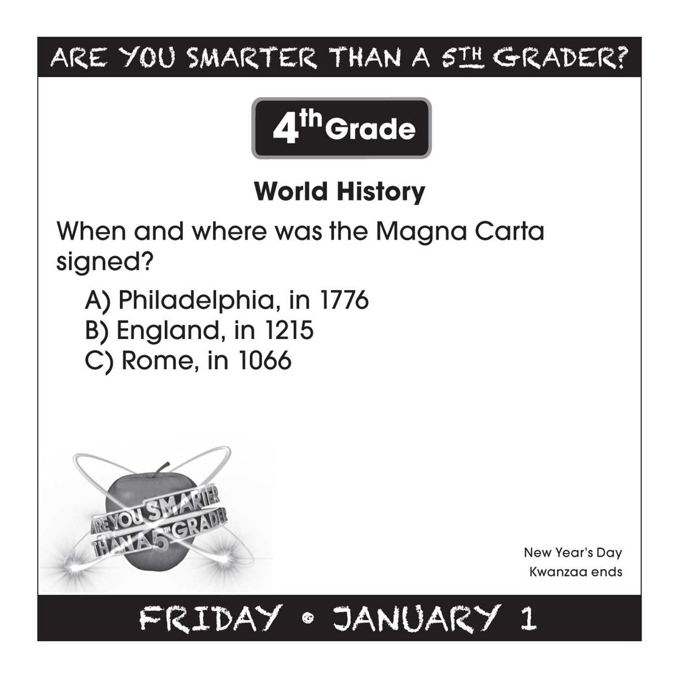 2016 Are You Smarter Than a Fifth Grader Day-to-Day Box Calendar