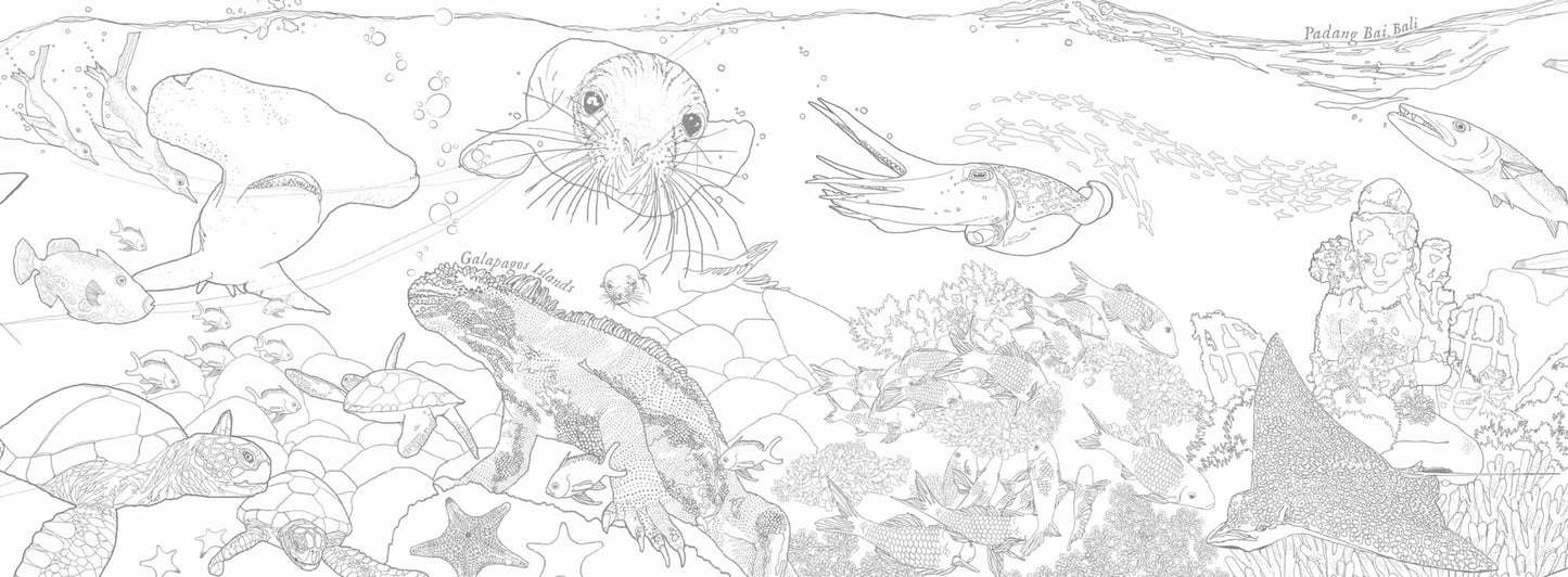 Posh Panorama Adult Coloring Book: Oceans Unfurled