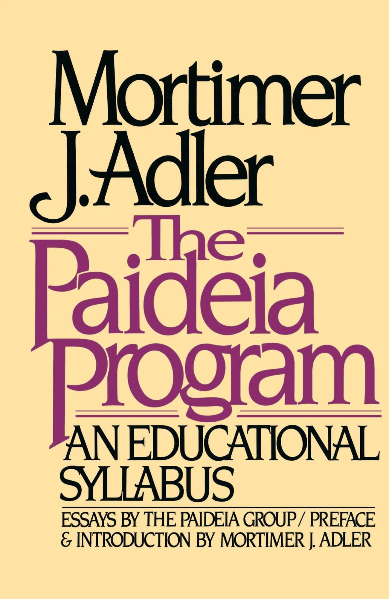 Paideia Program: An Educational Syllabus