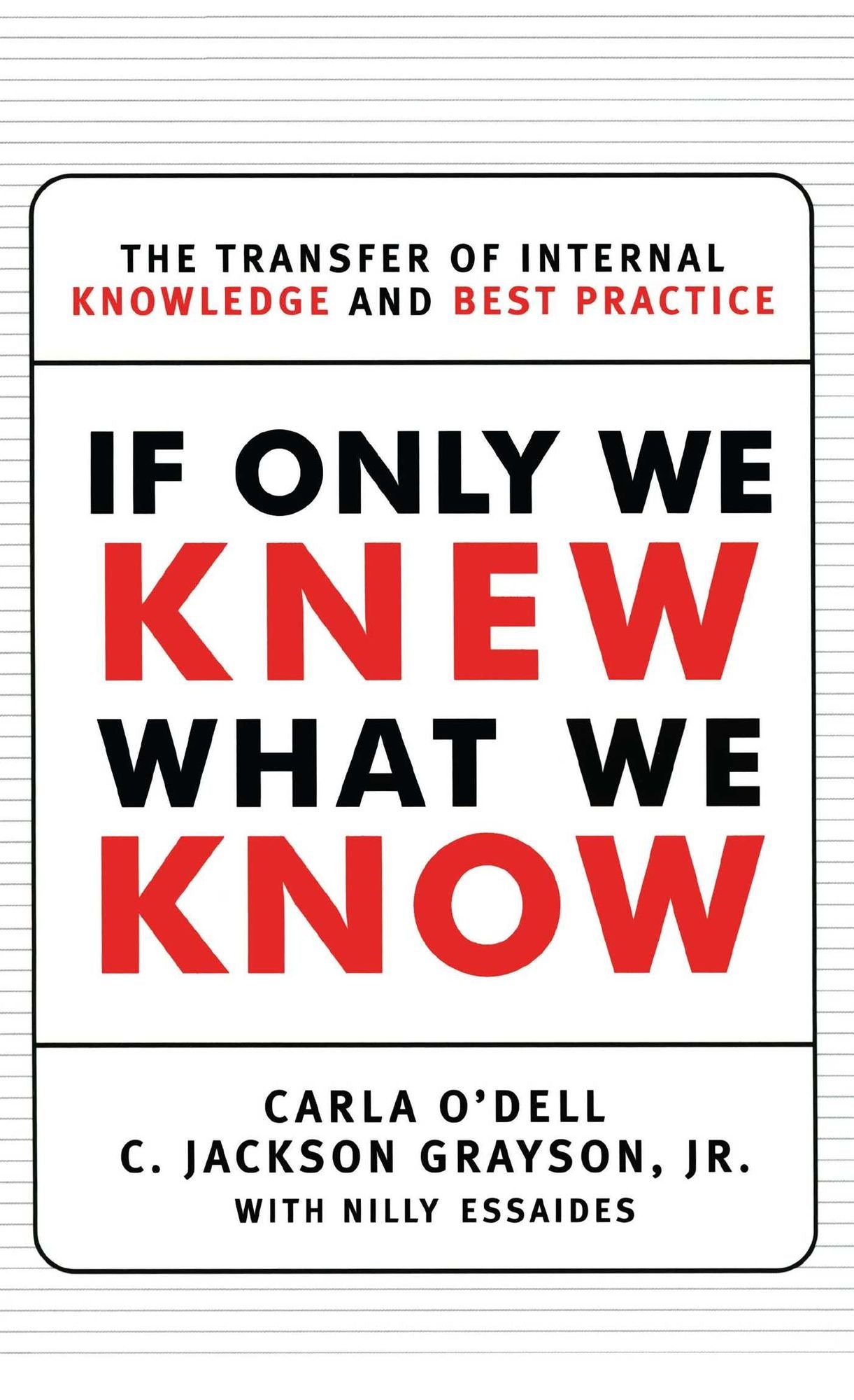 If Only We Knew What We Know: The Transfer of Internal Knowledge and Best Practi