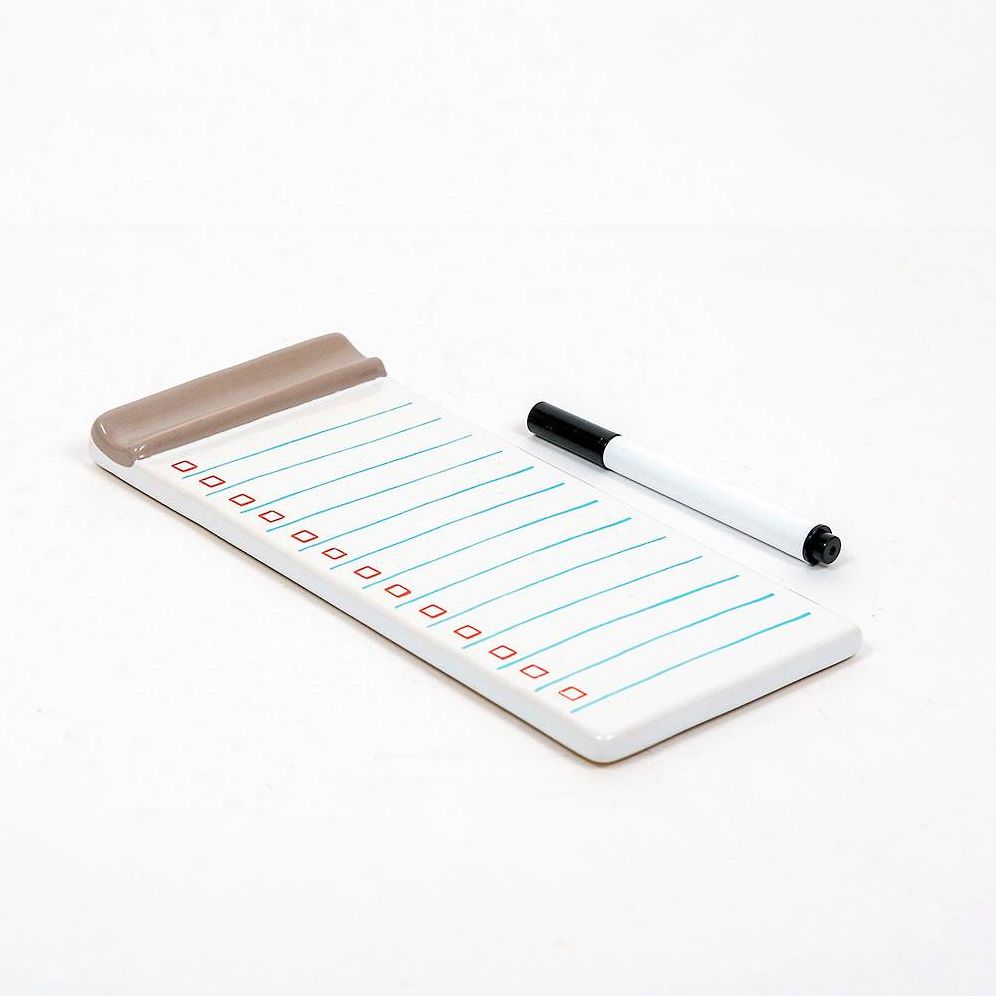 Never-Ending Notepad: Ceramic list maker and dry-erase pen