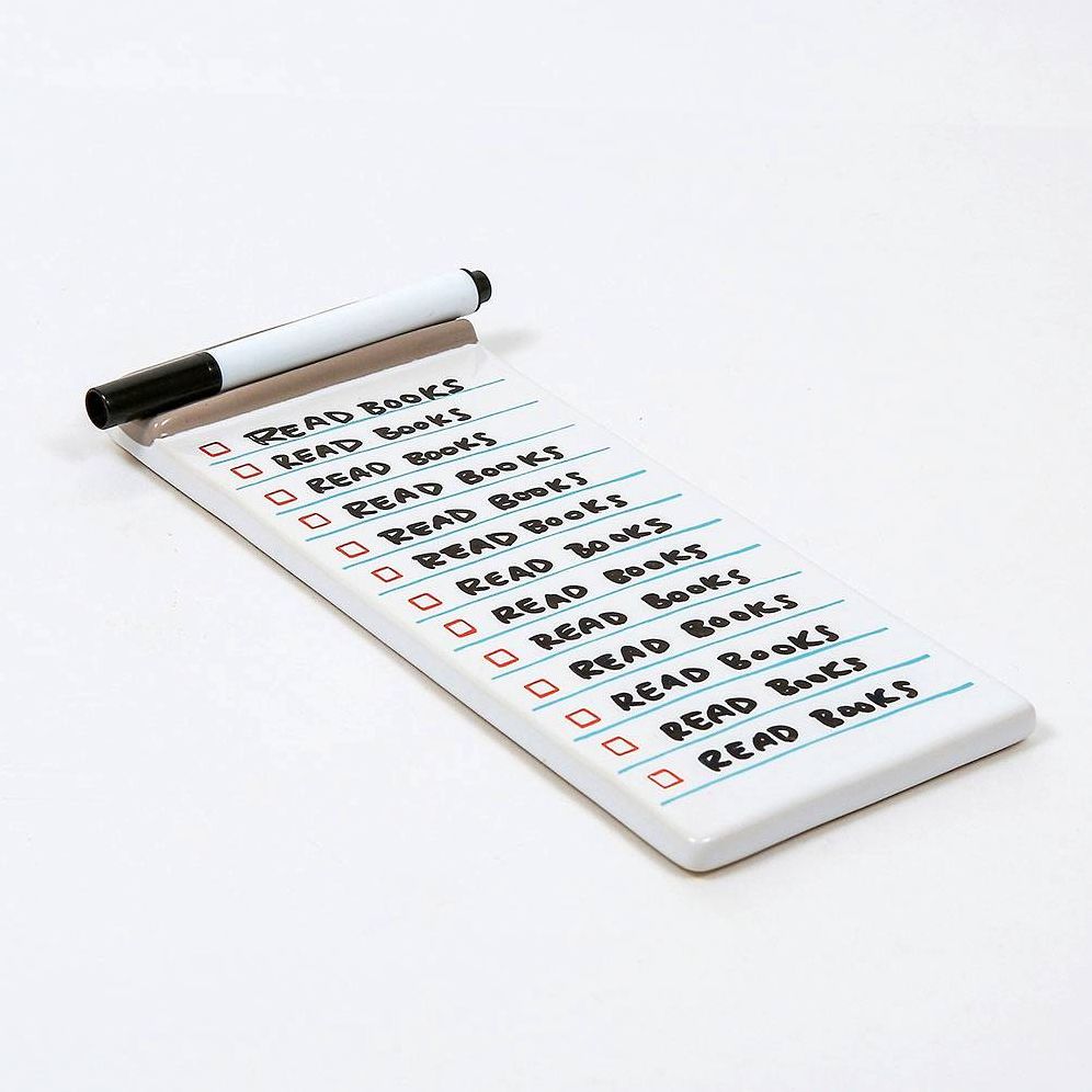 Never-Ending Notepad: Ceramic list maker and dry-erase pen