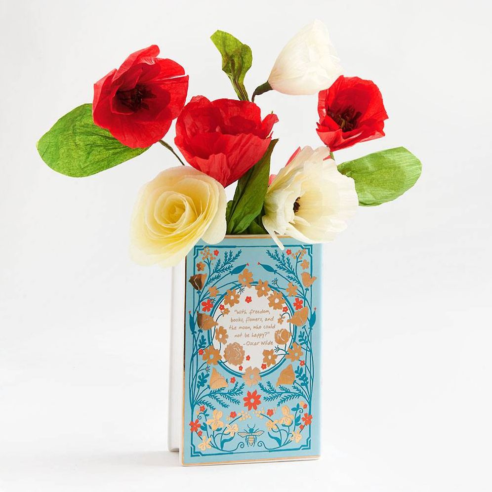 Compendium of Flowers Bibliophile Ceramic Vase