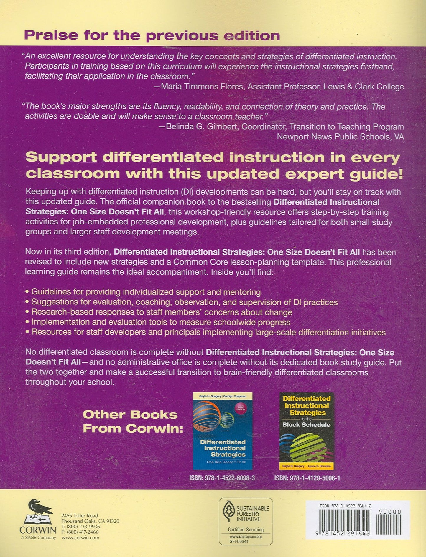 Differentiated Instructional Strategies Professional Learning Guide One Size Doesnt Fit All, Paperback