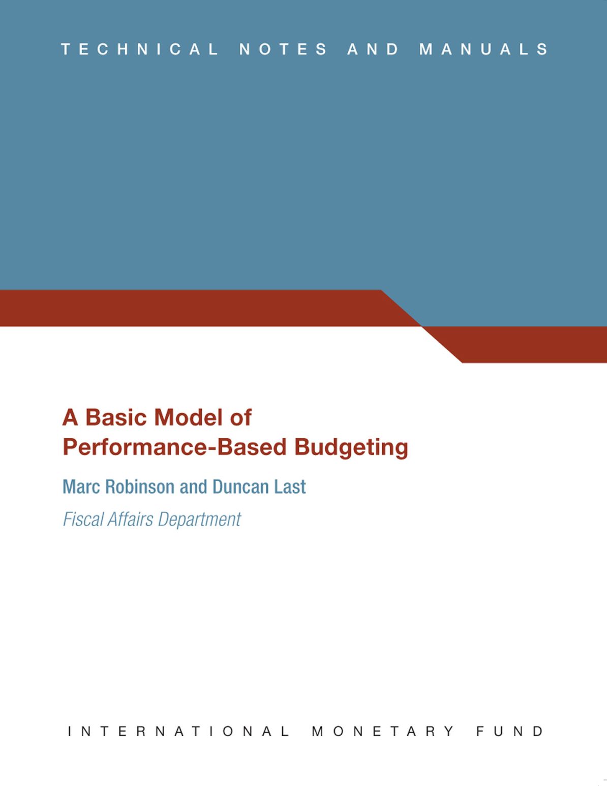 A Basic Model of Performance-Based Budgeting