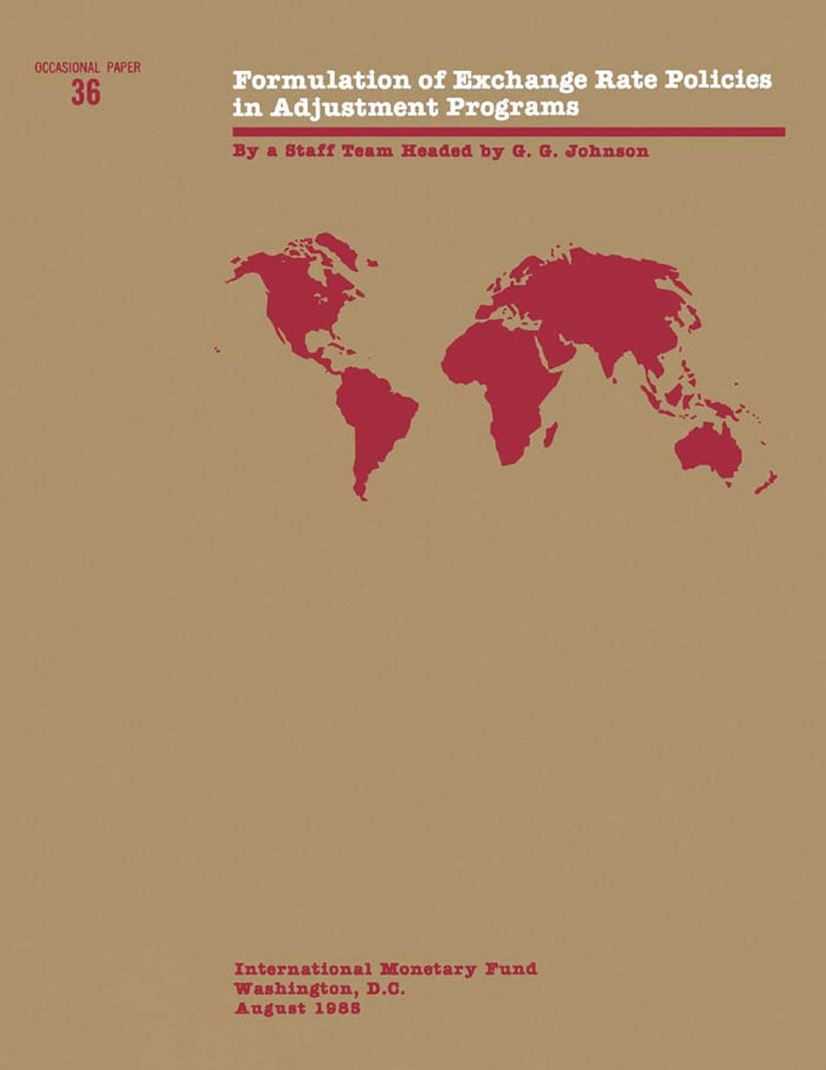Formulation of Exchange Rate Policies in Adjustment Programs
