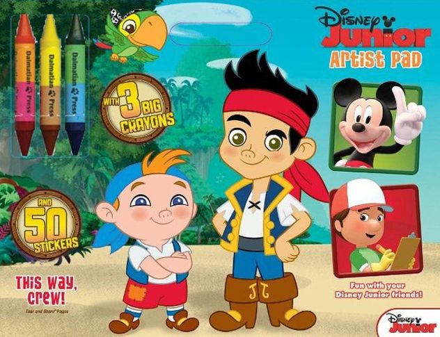 Disney Junior Jake & the Never Land Pirates Artist Pad with Big Crayons - This Way Crew!