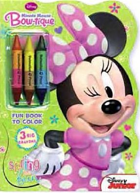 Minnie Mouse Bow-Tique: Spring Into Fun [With 3 Big Crayons]