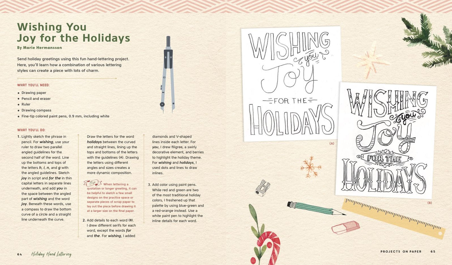 Holiday Hand Lettering: 30 Festive Projects to Celebrate Christmas