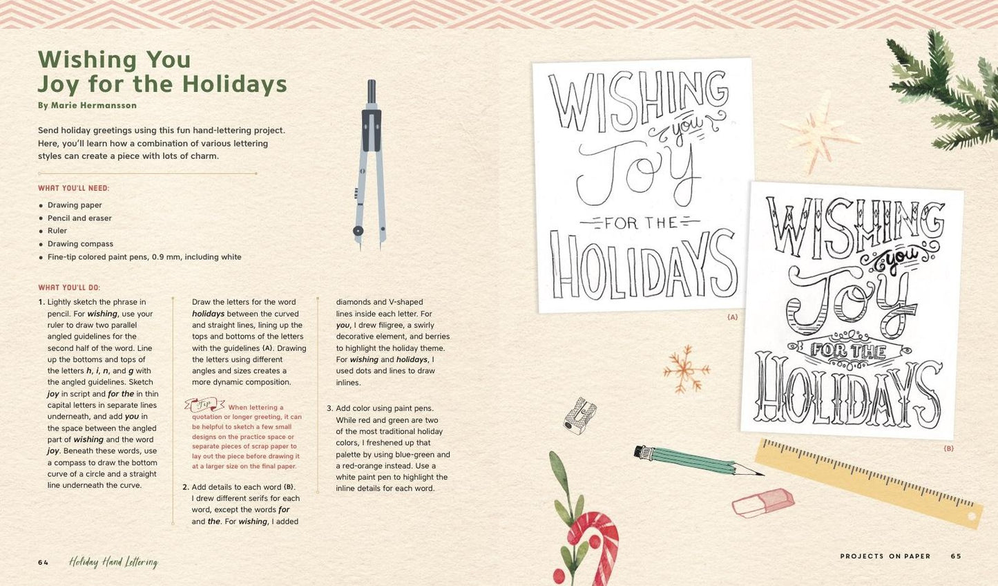 Holiday Hand Lettering: 30 Festive Projects to Celebrate Christmas