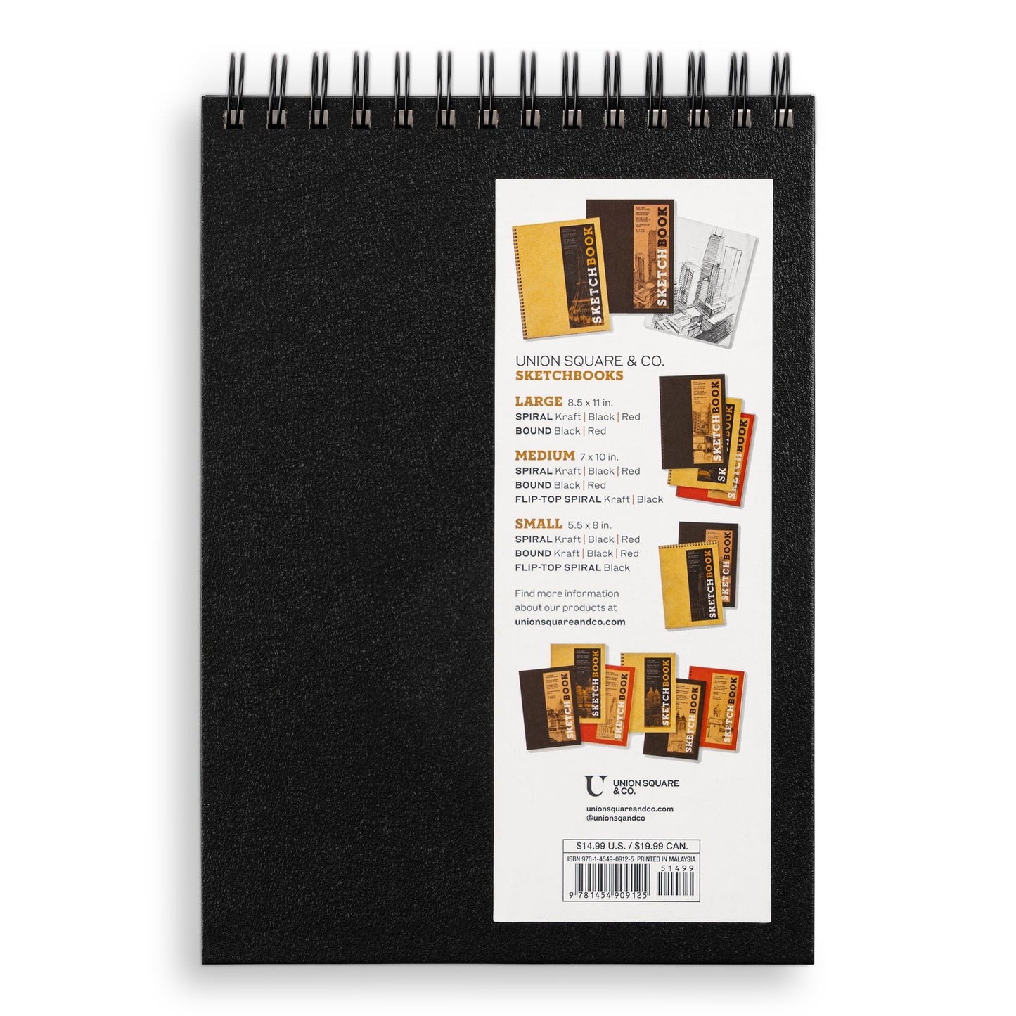 Sketchbook (Basic Medium Spiral Fliptop Landscape Black)