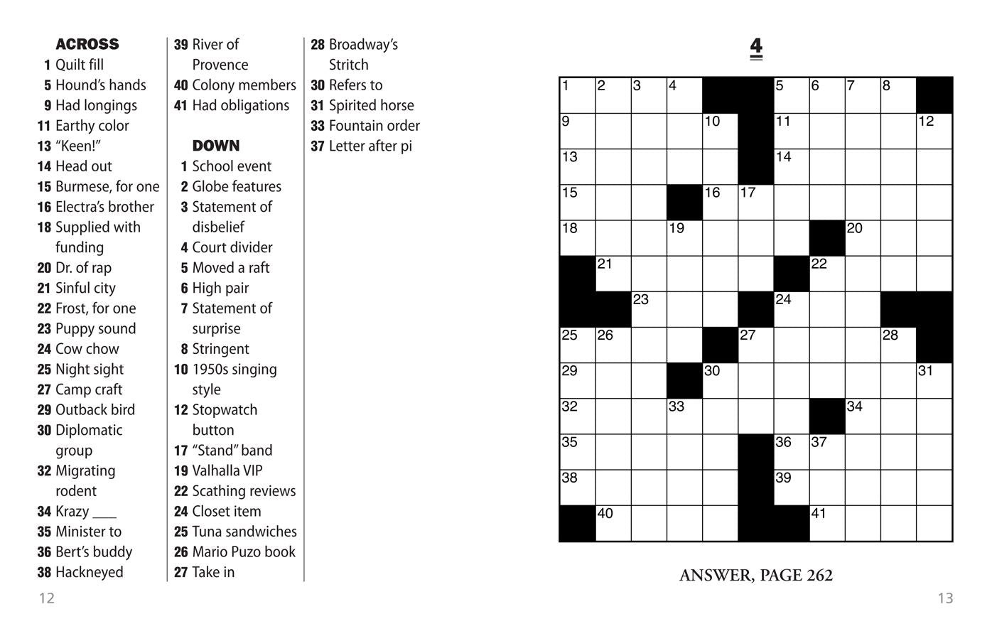 Jumbo Print Easy Crosswords #6