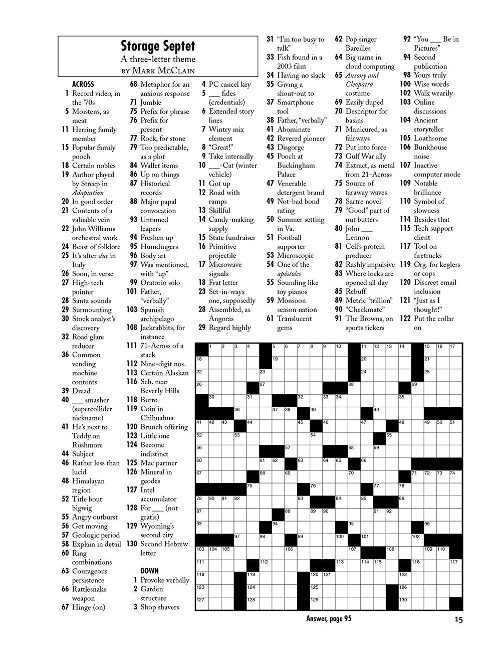 Sleeping in Late Weekend Crosswords