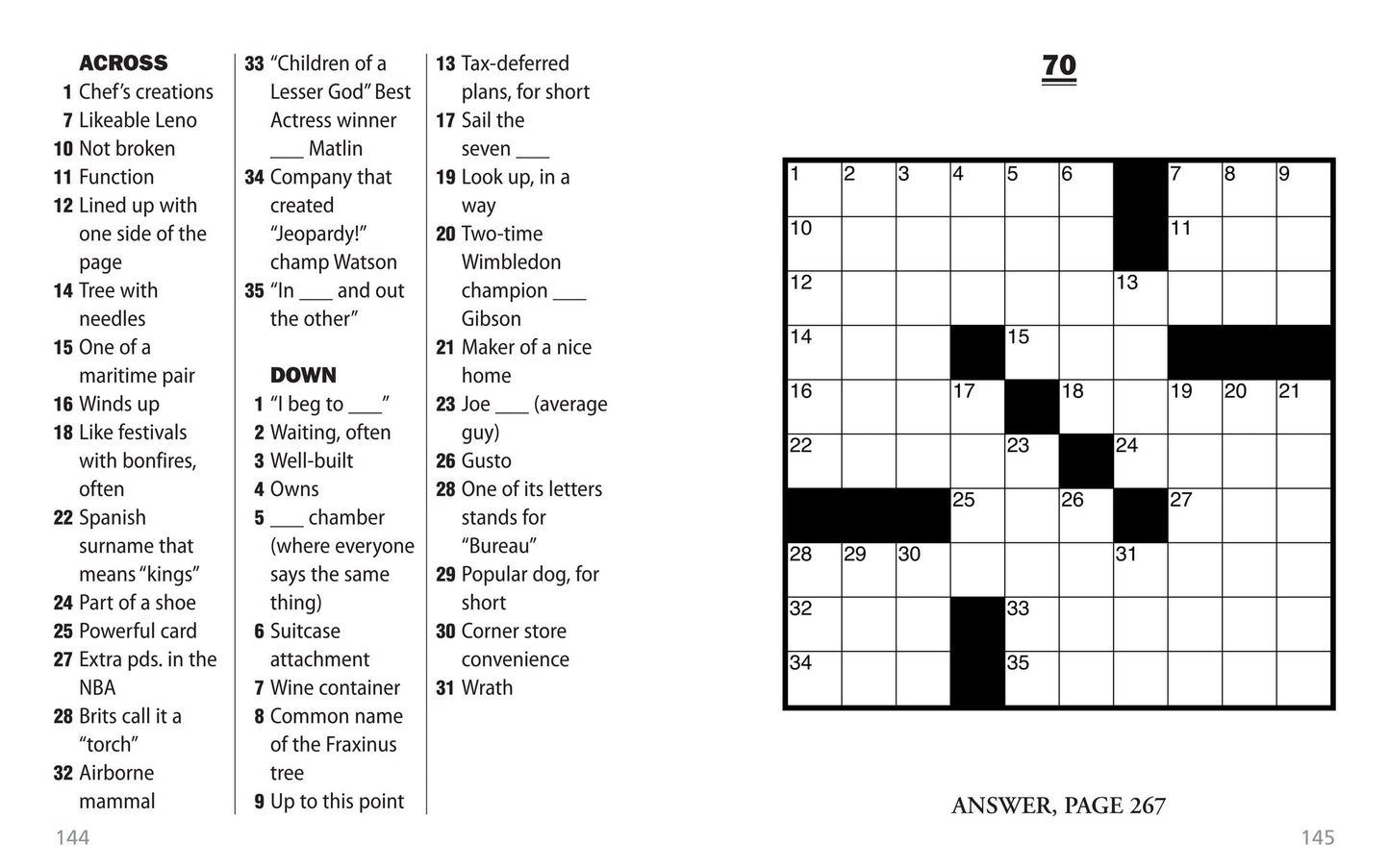 Jumbo Print Easy Crosswords #10